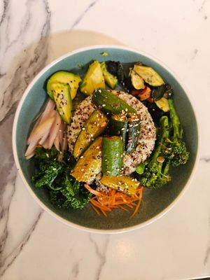 Super Poke Bowl at Greens & Grains Cafe in Beaconsfield