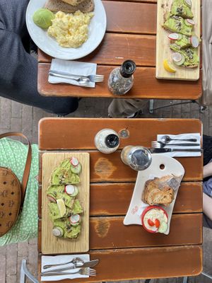 Avocado Toast ; Hummus snack bites q  at Le Pain Quotidien - Spuistraat in Amsterdam