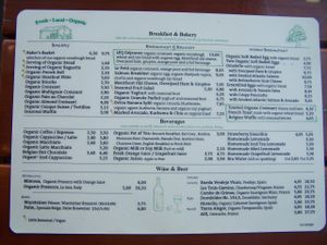 Menu, July 2014 at Le Pain Quotidien - Spuistraat in Amsterdam