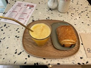 Pain au chocolate and orange presse  at Michel MaBelle Saint Pierre in Bordeaux