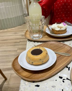 Almond tigré & banana crème tart avec ginger soda   at Michel MaBelle Saint Pierre in Bordeaux