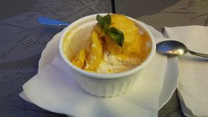 Dessert. Milch Reis but not exactly like on the menu. at Vegano Mezo in Berlin