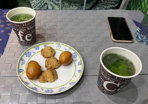 Tea and sweets as a gift, nice  at Vegano Mezo in Berlin