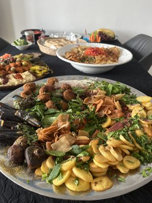 Shared platters for a party - just ask, they are happy to cater and my guests loved the food   at Vegano Mezo in Berlin