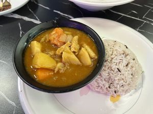 Veg curry and rice   at Madame Cat Veggie Cafe in Hat Yai