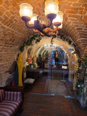 Entrance inside at Bernelių užeiga in Vilnius