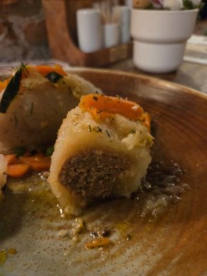 Vegan cepelinai at Bernelių užeiga in Vilnius