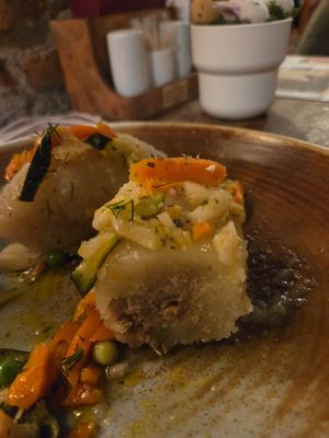 Vegan cepelinai at Bernelių užeiga in Vilnius