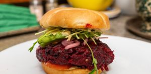 Plant based burger at Organic Farmers Table in Sarasota