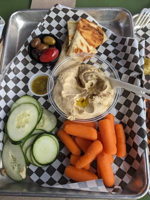 Hummus platter at Ferment Brewing Company in Hood River