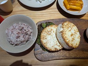 Tofu steak and rice at Sulgodang in Busan