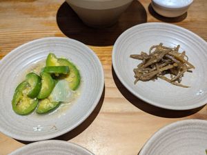 Pickled cucumber and bamboo at Sulgodang in Busan