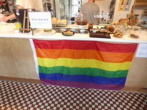 Main counter at Massolit Bakery & Cafe in Krakow
