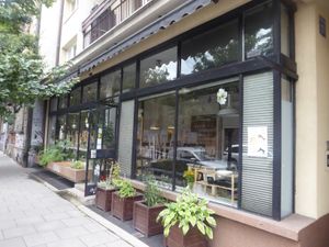Shop front at Massolit Bakery & Cafe in Krakow