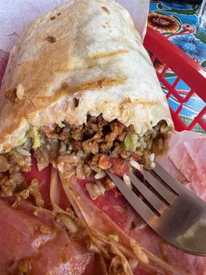 Vegan burrito (half-eaten as I forgot the photo until half-way through!)  at La Choza in Brighton