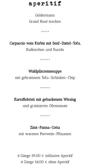 Veganes 4 Sterne Menü der Herbst Saison  at Heck-Art in Chemnitz