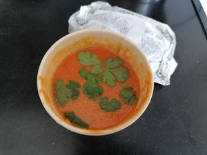 Lentil & chickpea soup at Food Friends in Groningen