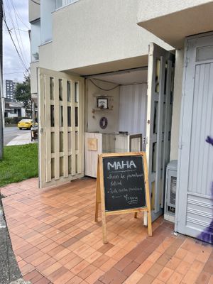 Sign  at Maha Artesanal  in Manizales