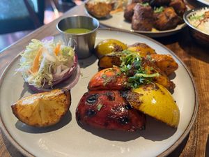 Tandoori grilled fruits at Cidsin Bistro in Pitlochry