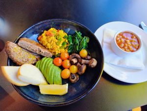 Vegan Big Breakfast 79 dirham at The Coffee Club - United Square in Abu Dhabi