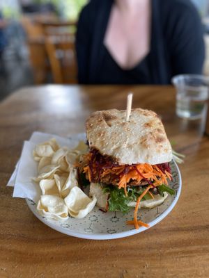 Tofu burger at Giri Kana Cafe in Southport