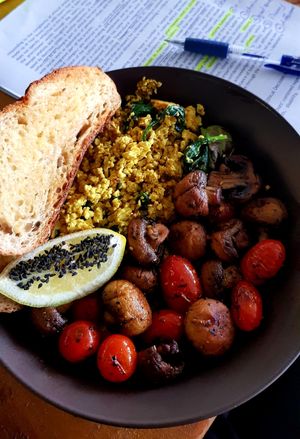 Delicious scrambled tofu.. 😋 at Giri Kana Cafe in Southport