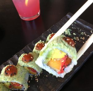 Veggie Grasshopper Sushi Roll (vegan) at Masu Sushi & Noodles in Apple Valley