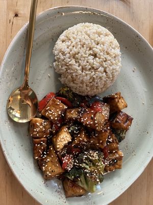 Orange tofu  at Minty Z Midtown  in Miami