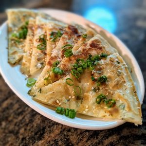 Buckwheat scallion pancake at Minty Z Midtown  in Miami