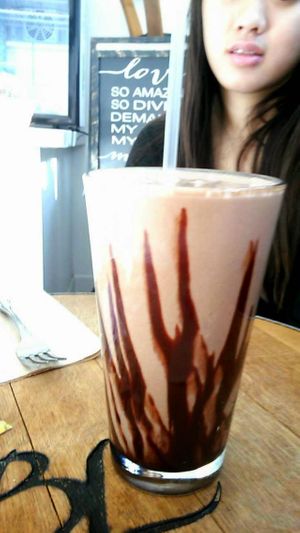 Some kind of chocolate smoothie at 118 Degrees Community Cafe in Anaheim