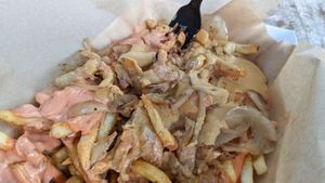 Loaded fries at Healthy Junk in Anaheim