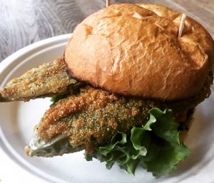 Anaheim Chili Burger at Healthy Junk in Anaheim