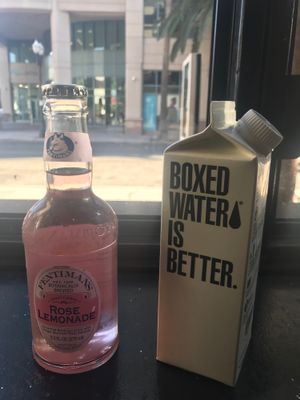 Rose Lemonade & Water in a box  at Healthy Junk in Anaheim