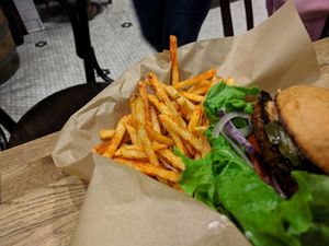Beyond meat burger  at Healthy Junk in Anaheim