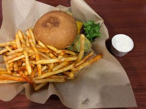 Anaheim chili pepper burger  at Healthy Junk in Anaheim