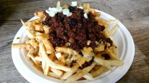 Chili cheese fries at Healthy Junk in Anaheim