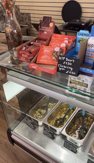 Counter with treats  at Hunglish Cafe & Refill Store in Brighton