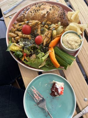 Pasty with salad. Mmmm!  at Hunglish Cafe & Refill Store in Brighton