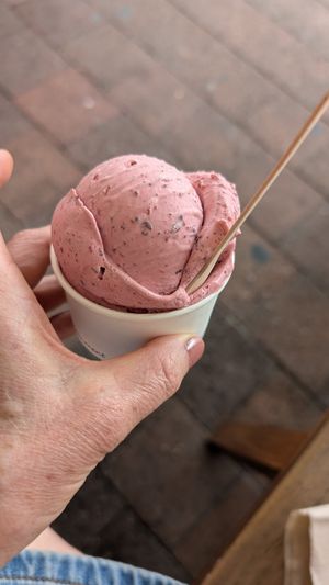 Mixed berry vegan ice cream 😀 at Bella Rosa Gelateria in Byron Bay