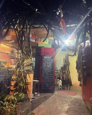 Saying goodbye to the dogs!  at Bula Vinaka Ubud in Ubud