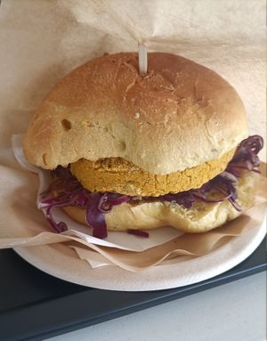 Vegan pumpkin burger (only during the Villaggio delle Zucche) at Nonno Andrea in Villorba
