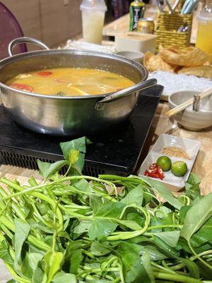 Vegetarian hotpot for 2 (300k VND)  at Chinh bùi food-Cơm Gà Hội An-Lẩu Nướng-đồ ăn nhanh in Hanoi