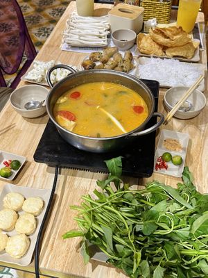 Vegetarian hotpot for 2 (300k VND)  at Chinh bùi food-Cơm Gà Hội An-Lẩu Nướng-đồ ăn nhanh in Hanoi