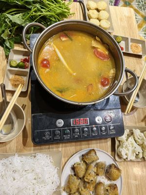 Vegetarian hotpot for 2 (300k VND)  at Chinh bùi food-Cơm Gà Hội An-Lẩu Nướng-đồ ăn nhanh in Hanoi