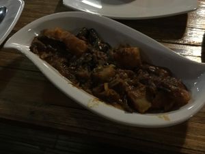 Some eggplant entree thingie! it was delicious!!! :) at Sharaswhaty in Ubud