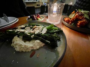 Olives, brocollini and cauliflower  at Heirloom in Vancouver