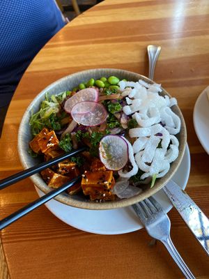 Rice noodle bowl   at Heirloom in Vancouver