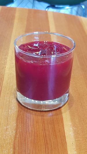 Detox juice will little ice = small glass at Heirloom in Vancouver