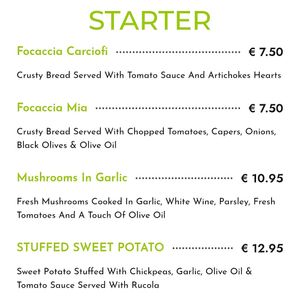 Vegan starters at Bistro 516 in Valletta