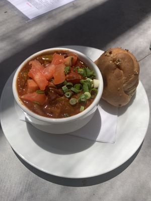 Black bean chili - cup (ordered without sour cream)  at Zinc Cafe & Market in West Hollywood